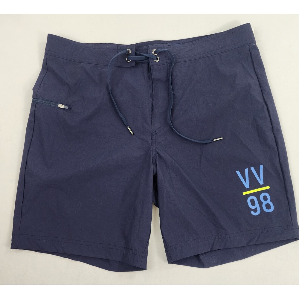 Vineyard Vines Performance VV98 swim trunks shorts W 32 navy pocket zip $98 mens